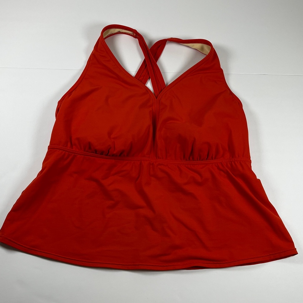Lands’ End Orange Racerback Women's Swimsuit Top Sz 16W